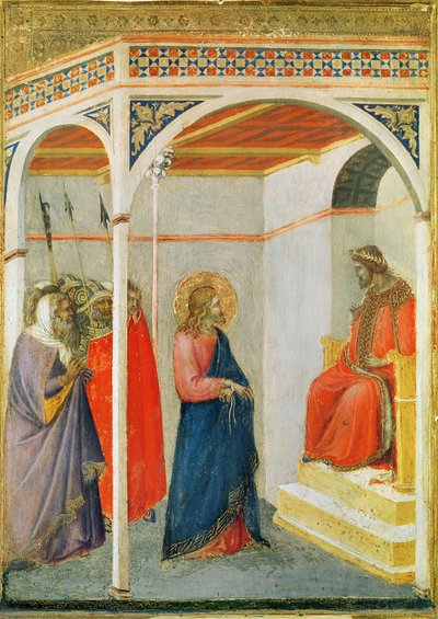 Christus vor Pontius Pilatus, ca. 1335 von Pietro Lorenzetti